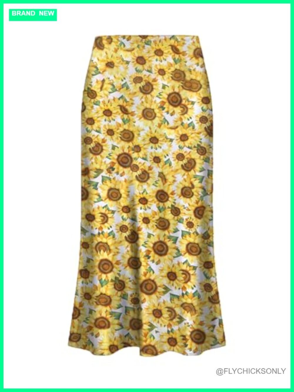 Women Midi Satin A-Line Skirt Floral Leopard Ruffled Plus Size